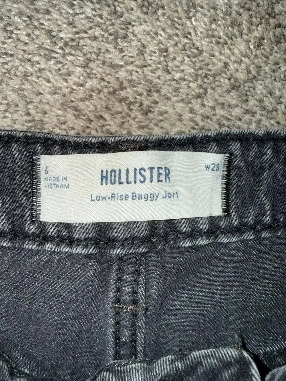 Hollister Low-Rise Baggy Jort with USA Flag Painted Pockets